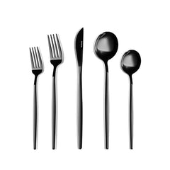 Karaca Orion - 30-Piece Stainless Steel Cutlery Set - 6 People - Shiny Black | 153.03.08.1906