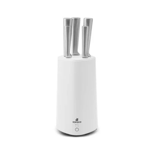 Karaca Meister Sterilizer Stand Knife Set White UV Light Wave + 253.7nm Ozone Sterilization|  153.03.08.2210