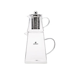 Karaca Giza - Borosilicate Glass Teapot Set - 450ml + 1.5L - Stainless Steel Strainer | 153.03.08.2334