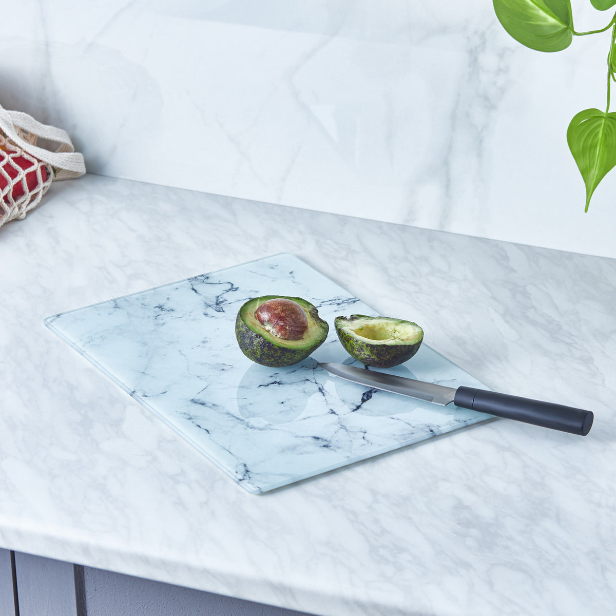 Karaca Ayaz - Glass Cutting Board - 25 × 35cm - Marble Pattern - Non-Slip | 153.03.08.2745