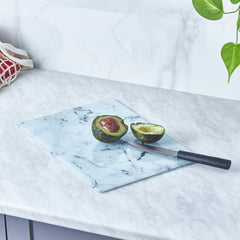 Karaca Ayaz - Glass Cutting Board - 25 × 35cm - Marble Pattern - Non-Slip | 153.03.08.2745
