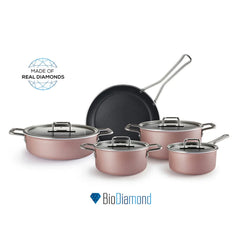 Karaca Mastermaid BioDiamond - 9-Piece Non-Stick Cookware Set - Bronzy Silver | 153.03.08.2883