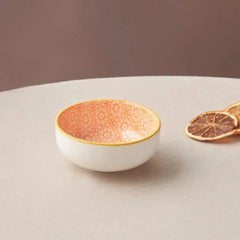 Karaca Floral Orange Round Snack Bowl 10cm | 153.03.08.2973