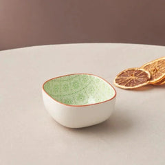 Karaca Floral Green Square Snack Bowl 10cm |  153.03.08.2983