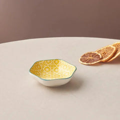 Karaca Floral Green Hexagon Snack Bowl 11cm |  153.03.08.2987