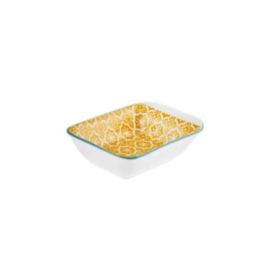 Karaca Floral Yellow Rectangle Snack-Saucer Bowl 11cm |  153.03.08.2994