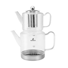 Karaca Dora Borosilicate Glass Teapot XL, 2L Drinker + 1L Teapot + Teapot LID |  153.03.08.3329