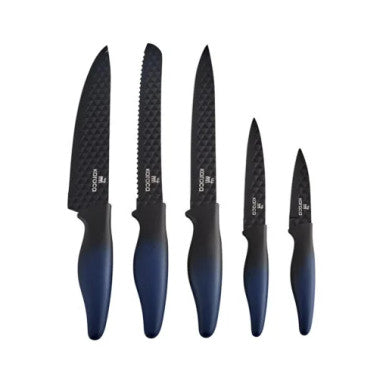 Karaca Theia Blue 5Pcs Knife Set 20cm Chef’s Knife – 20cm Slicing Knife – 20cm Bread Knife – 13cm Chopping Knife – 9cm Paring Knife | 153.03.09.0012