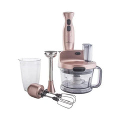 Karaca Rose Gold Food Processor, 1000W – 1.5L, Multifunctional Blender, Stainless Steel Knife, Hand Blender, Extra Light & Ergonomic |153.06.11.0268