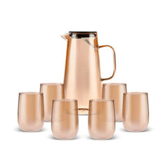 Karaca Parma Amber 7Pcs Water Set – 2L Jug, 6Pcs Glasses 330ML | 153.09.01.0654