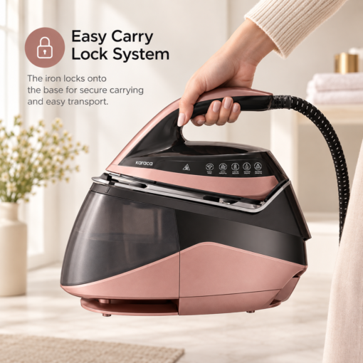 Karaca Suction Cup Smart Touch Steam Generator Iron 2600W - Rosegold | 7883