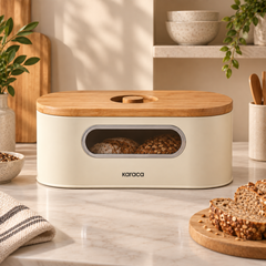 Karaca Stream 2-in-1 Bread Box & Cutting Board - Cream | 153.09.01.4246