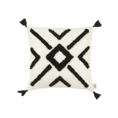 Karaca Home Anibal Filled Cushion Black-Cream – [43x43cm] – 100% Polyester |  153.09.01.6819