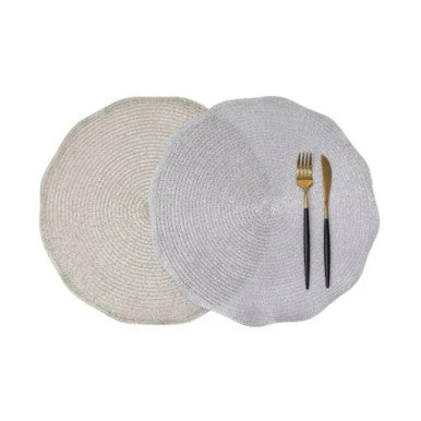 Karaca Home Ravlen Placemat, 2Pcs, [Cream Grey] 38cm |  153.19.01.1430