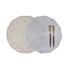 Karaca Home Ravlen Placemat, 2Pcs, [Cream Grey] 38cm |  153.19.01.1430