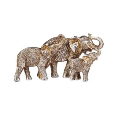 Karaca Home Nova Elephant Family Decorative Trinket – [33.5x18cm] Gold Silver |  153.20.01.0322