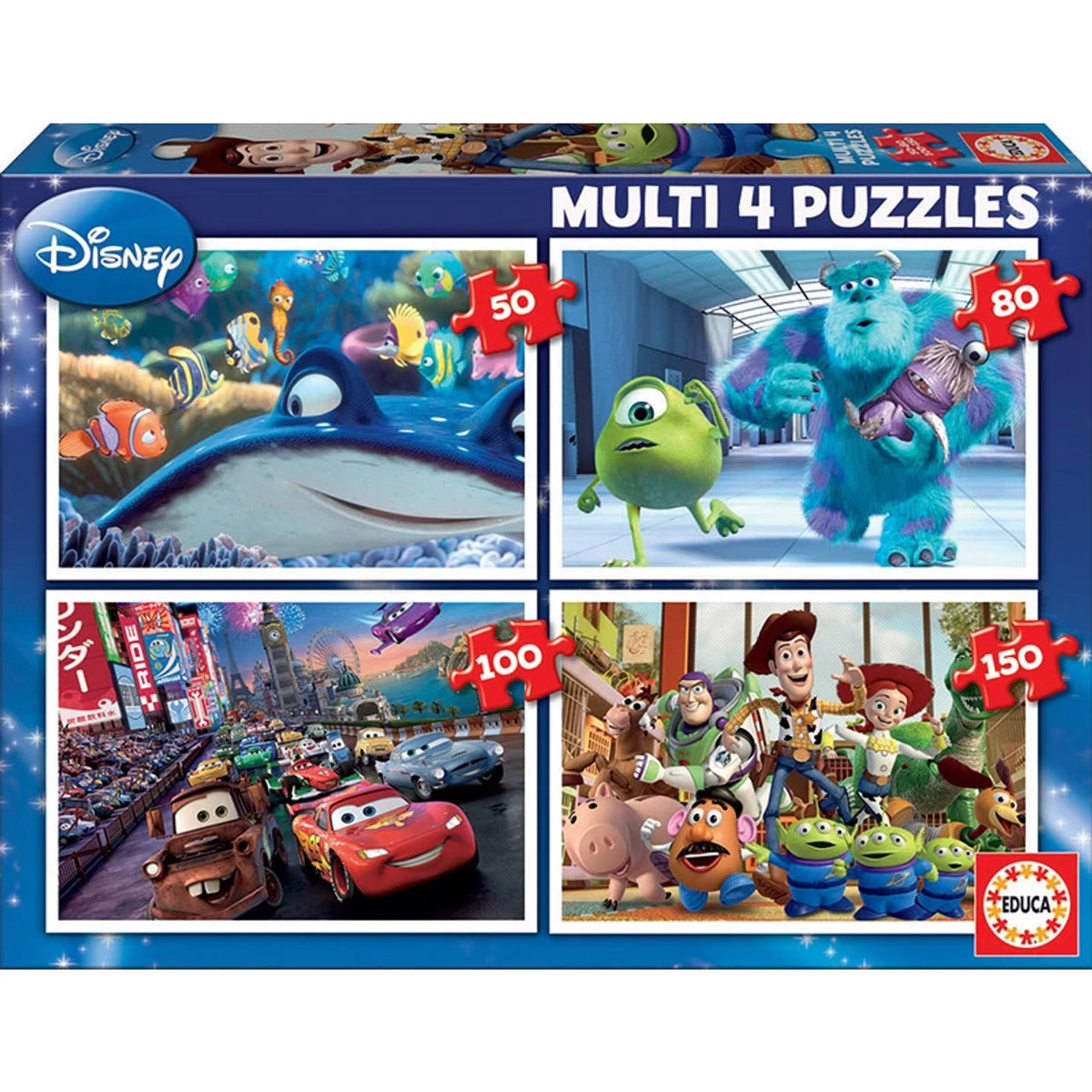 Educa 15615 - Disney Multi 4 Puzzle Set (50 + 80 + 100 + 150 Pieces) | 15615