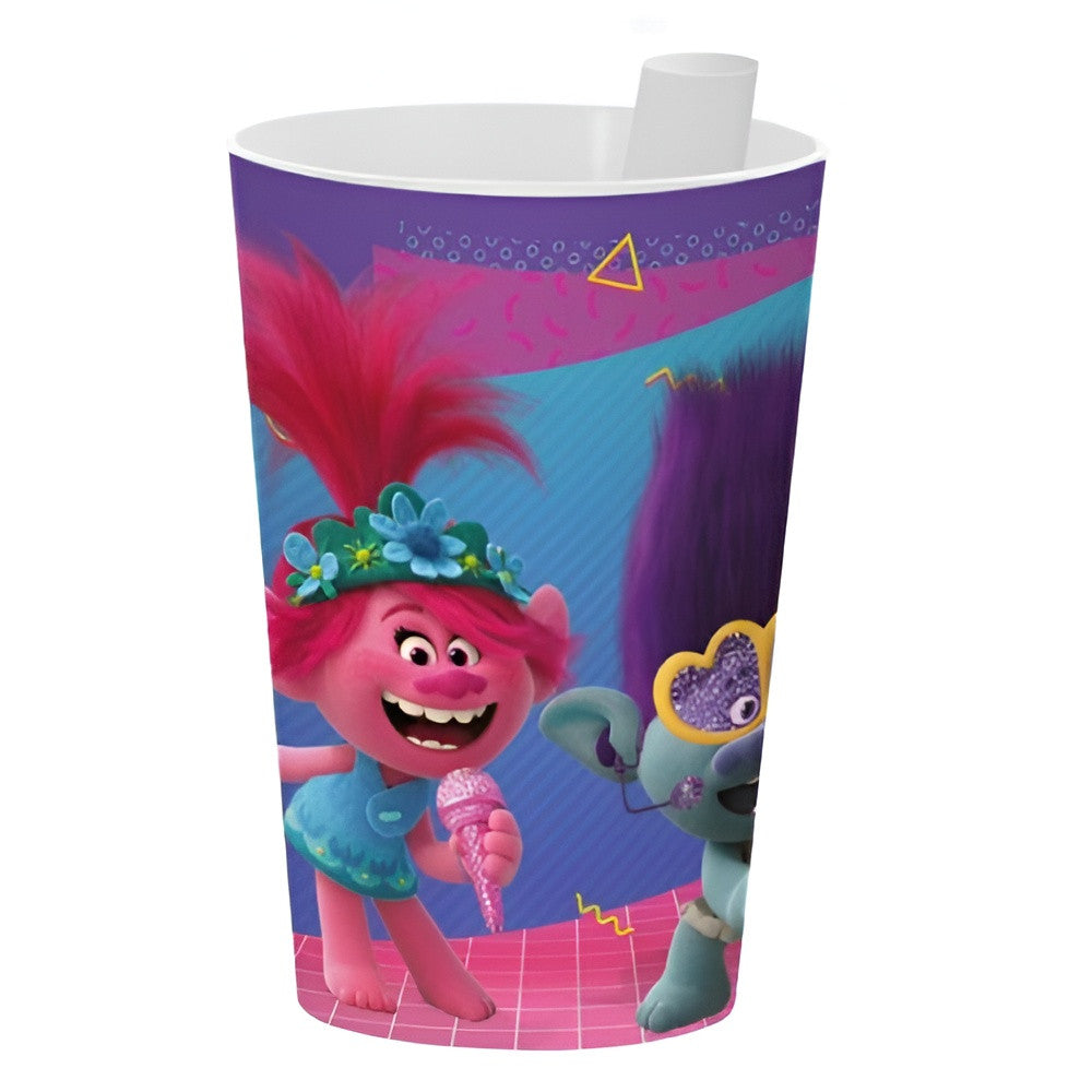 Trolls Kids Cup with Built-In Straw – Pink | 161931-261