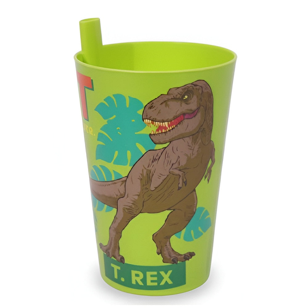 Dinosaur Kids Cup with Built-In Straw – T-Rex Green | 161931-271