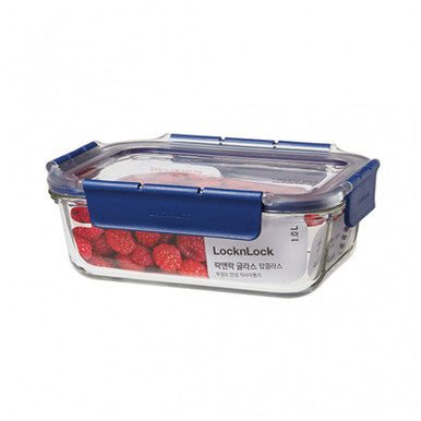 LocknLock Topclass Leak Proof Heat Resistant Glass 1L Food Storage Container | LBG445