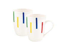 Benetton Set 2Pcs Mug 11cm new Bone China Rainbow Be | BE-0860