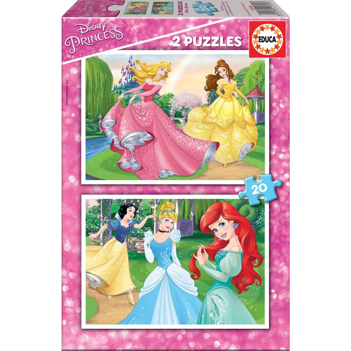 Educa 16846 - Disney Princess 2-Puzzle Set (20 Pieces Each) | 16846