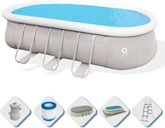 Jilong Avenli Inflatable Ring Oval Pool Set with Filter Pump & Ladder - 610×360×122cm | 17023EU