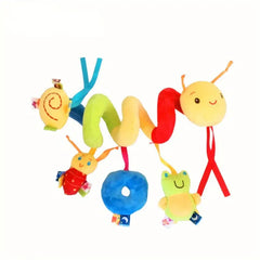 Hanging Spiral Plush Caterpillar Baby Toy with Rattle and Characters | 688M-118