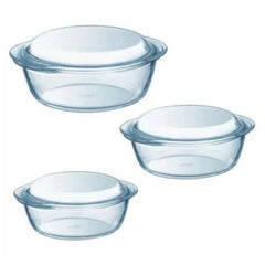 Pyrex Essentials Glass Casserole Set of 3 – 1.4L, 2.1L, and 3.0L | 912S637