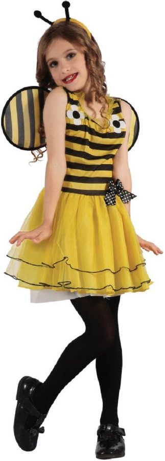 Bee Costume (Dress, Wings, Headpiece, Bow) - Large Size (130-140 cm) | 091021