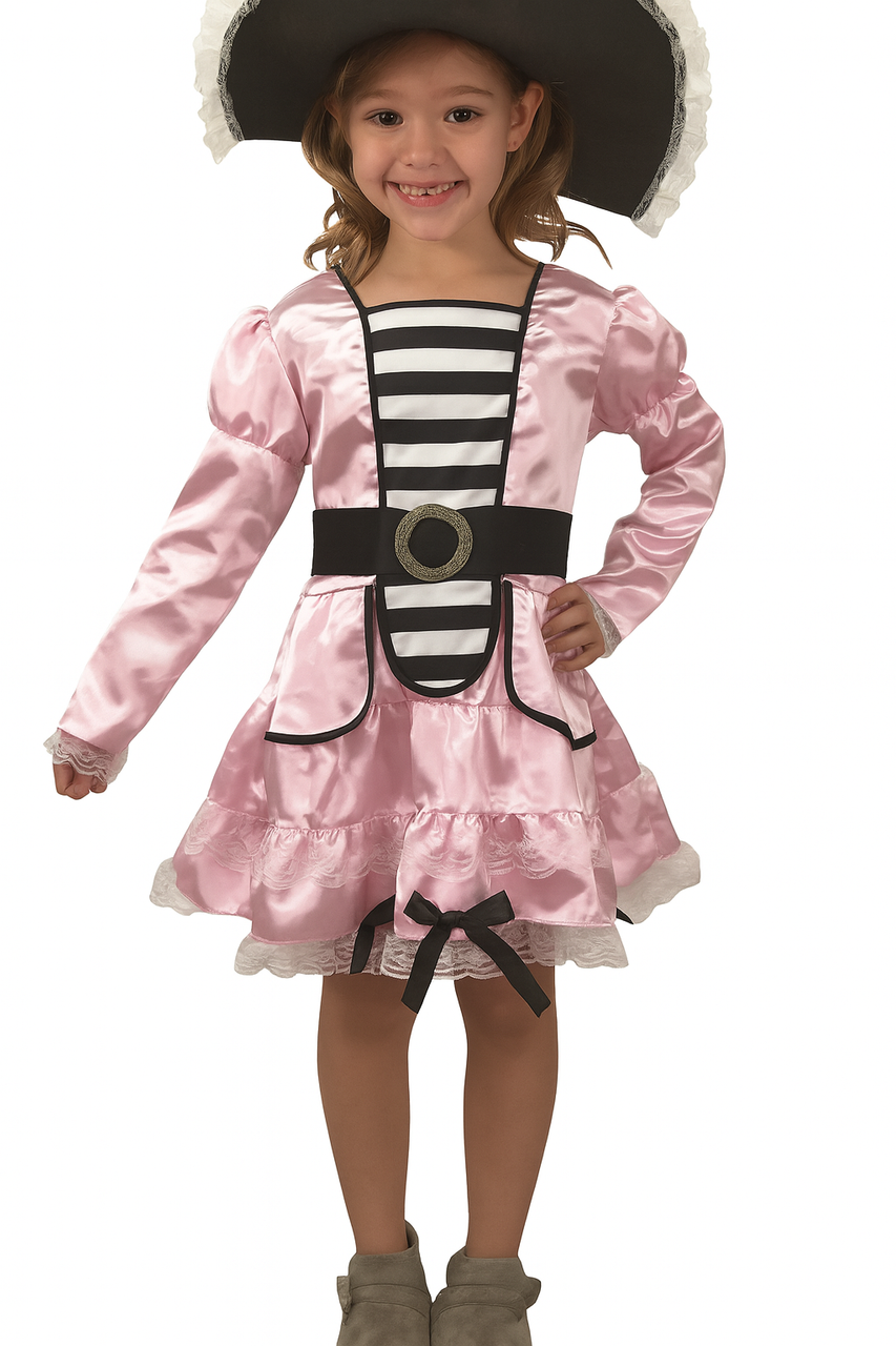 Pirate Costume (Dress, Hat, Belt) - Large Size (130-140 cm) | LK004-22