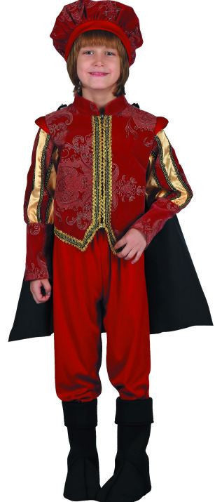 Romeo Costume (Hat, Cape, Shirt, Pants, Boot Tops) - Large Size (130–140 cm) | 091216XL
