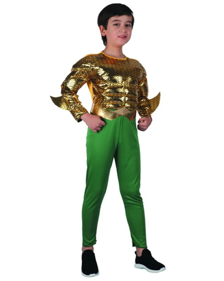 Gold Aquaman Boys Costume - Large Size (130–140 cm) | 091413