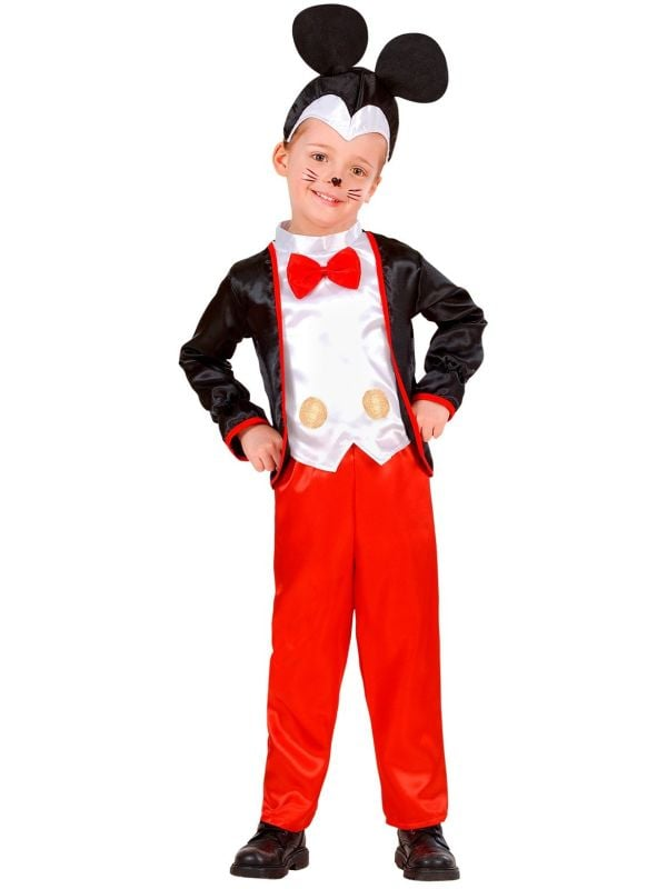 Mickey Mouse Costume (Jacket with Vest and Bowtie, Pants, Headpiece with Ears) - Large Size (130–140 cm) | 49138