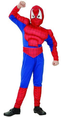 Spider Hero Costume (Muscle Jumpsuit, Belt, Hood) | 087128