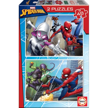 Educa 18099 – Marvel Spider-Man 2-Puzzle Set (48 Pieces Each) | 18099