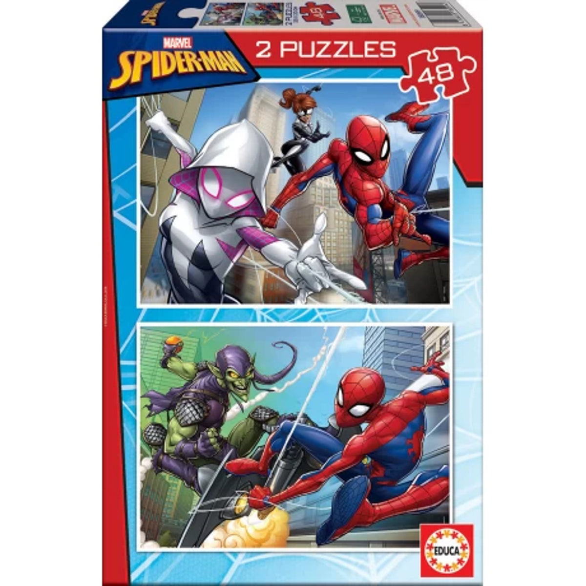 Educa 18099 – Marvel Spider-Man 2-Puzzle Set (48 Pieces Each) | 18099