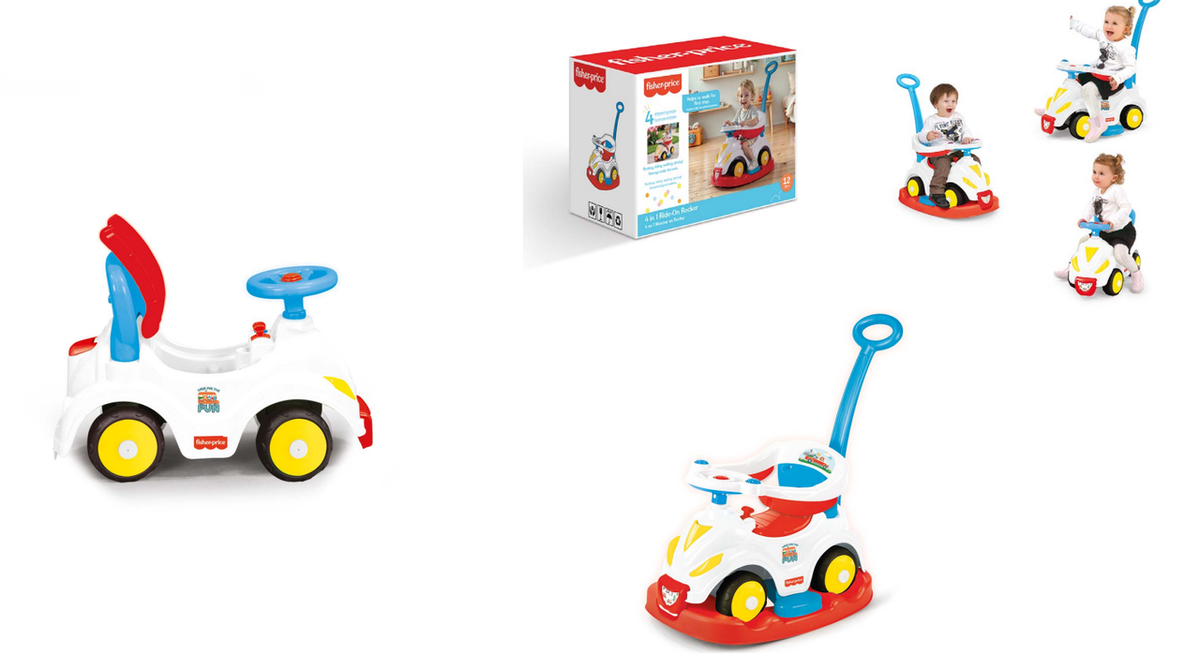 Fisher-Price 4-in-1 Ride-On Rocker Toddler Push Car & Ride-On Toy | 1812