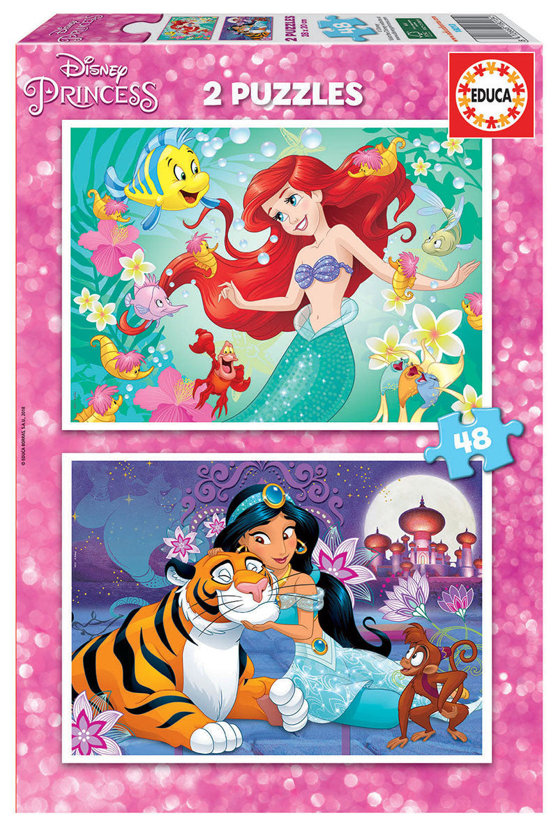 Educa Disney Princess 2 Puzzles  -  Ariel & Jasmine | 18213