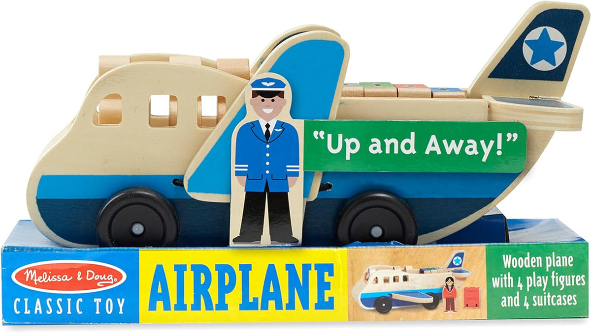 Melissa & Doug Wooden Airplane Play Set 9 Pieces | AL592-6