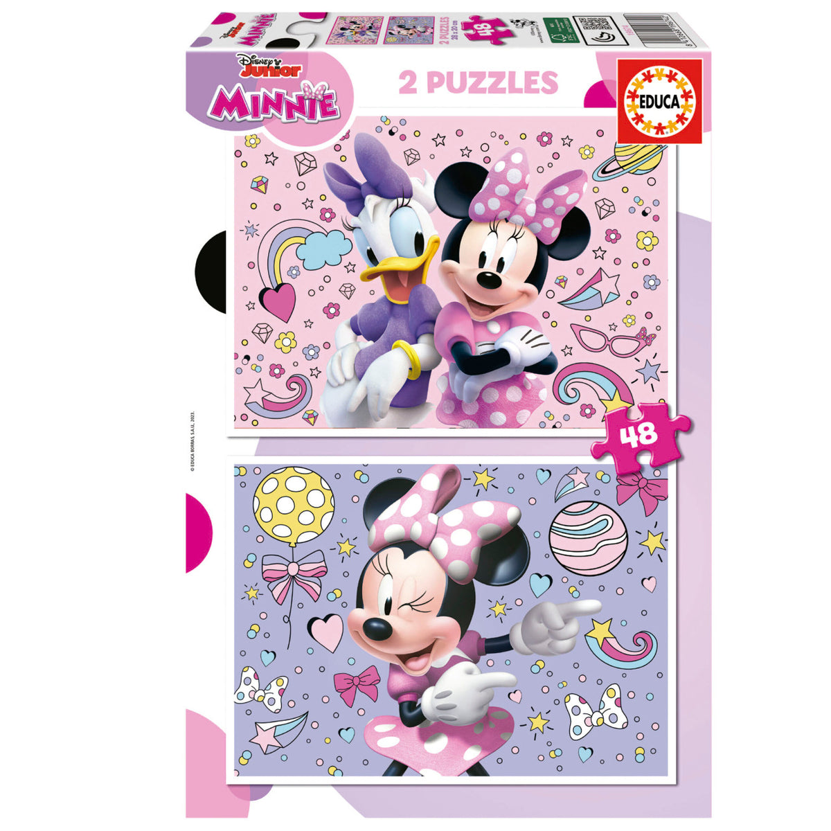Educa Minnie Mouse - 2 Puzzles 48 pcs | 19674