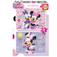 Educa Minnie Mouse - 2 Puzzles 48 pcs | 19674