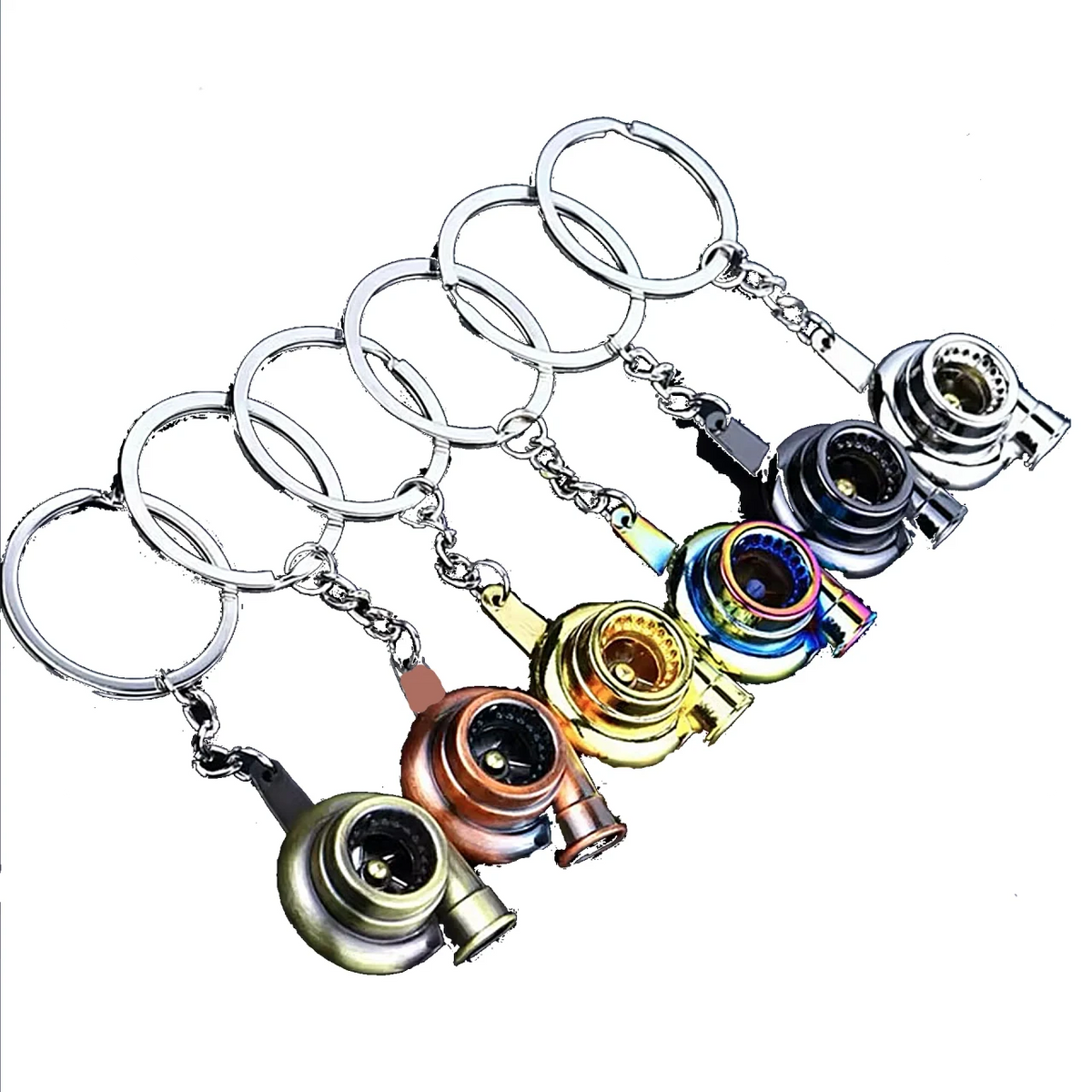 Car Turbo Charger Metal Keychain – 7 Colors