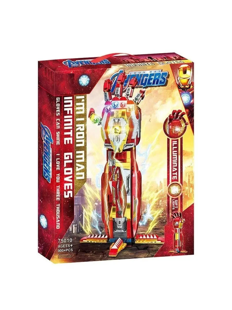 MG Iron Man Infinity Glove Building Blocks Set 900+ Pieces with Lights | 75010