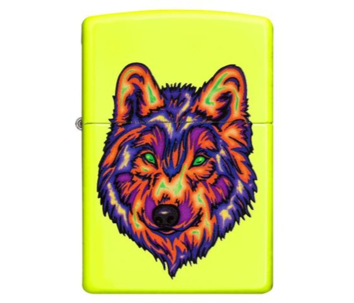 Zippo Neon Wolf Yellow Finish Windproof Lighter | 29639