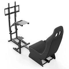 Advanced Racing Steering Wheel Simulator With Gear & Monitor/TV Bracket - Black