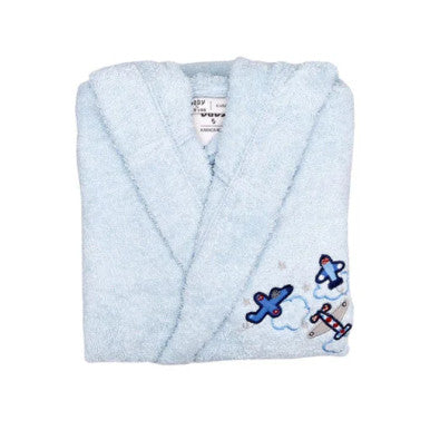 Karaca Home Airship 6-8 Years Old Child Bathrobe – Blue – 100% Cotton |  200.16.01.0096