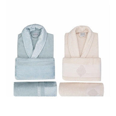 Karaca Home Vivien Flos 6Pcs Mint – Beige Family Bathrobe Set |  200.17.01.0397