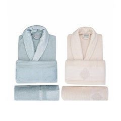 Karaca Home Vivien Flos 6Pcs Mint – Beige Family Bathrobe Set |  200.17.01.0397