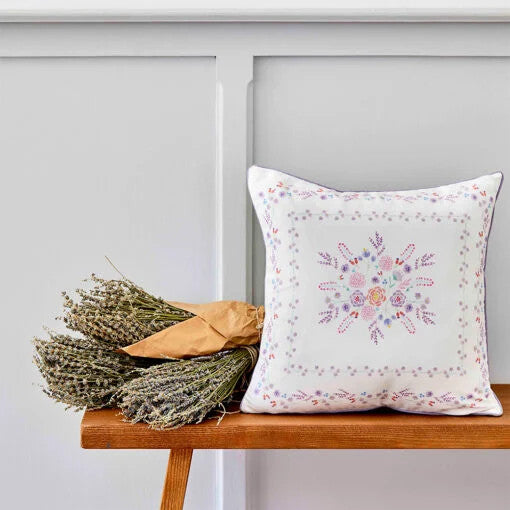 Karaca Home Levin Lilac Printed Filled Cushion – [45x45cm] – [50% Cotton 50% Polyester] | 200.18.01.0320